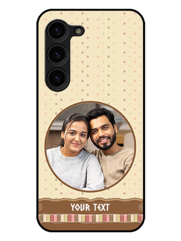 Custom Galaxy S23 Plus 5G Custom Glass Mobile Case - Brown Dotted Mobile Case Design