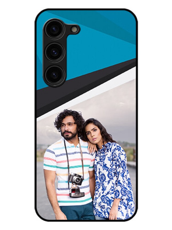 Custom Galaxy S23 Plus 5G Photo Printing on Glass Case - Simple Pattern Photo Upload Design