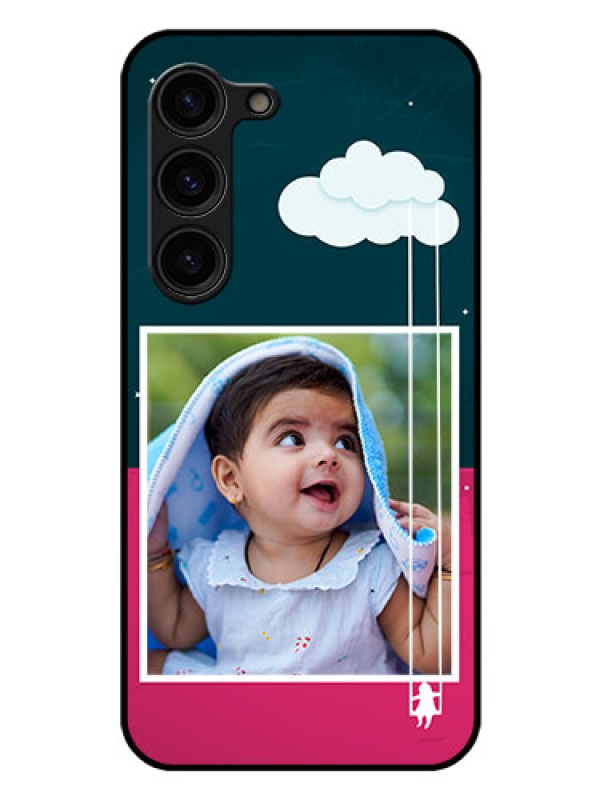 Custom Galaxy S23 Plus 5G Custom Glass Phone Case - Cute Girl with Cloud Design