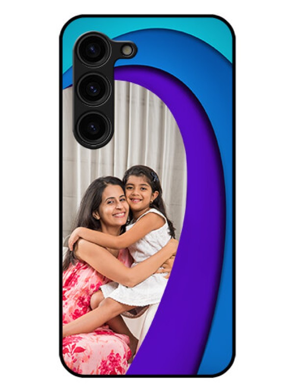 Custom Galaxy S23 Plus 5G Photo Printing on Glass Case - Simple Pattern Design