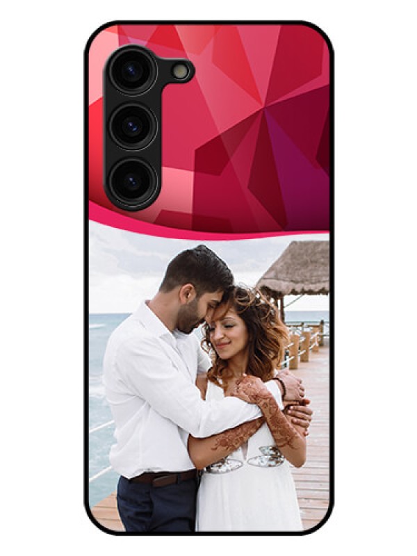 Custom Galaxy S23 Plus 5G Custom Glass Mobile Case - Red Abstract Design