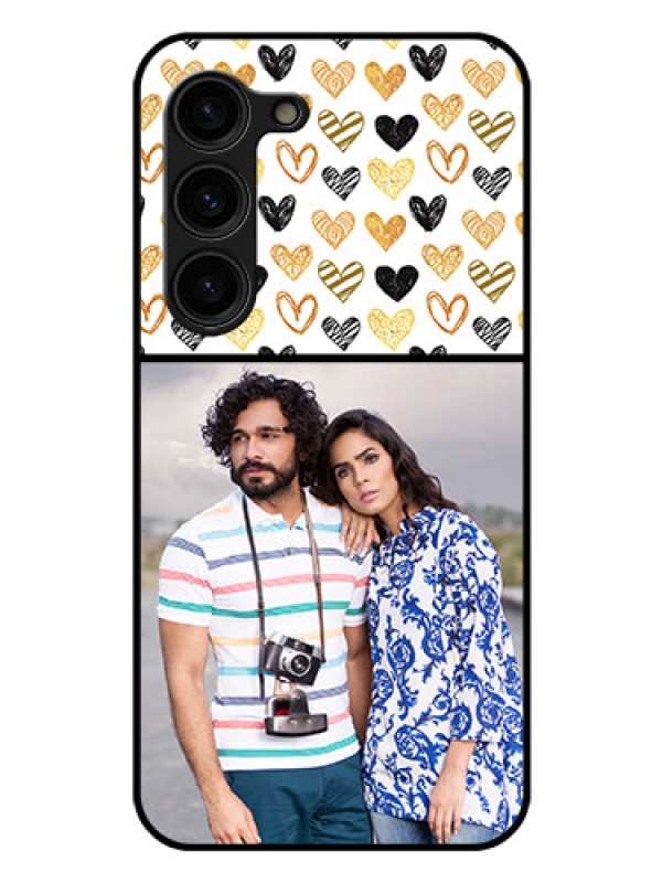 Custom Galaxy S23 Plus 5G Photo Printing on Glass Case - Love Symbol Design