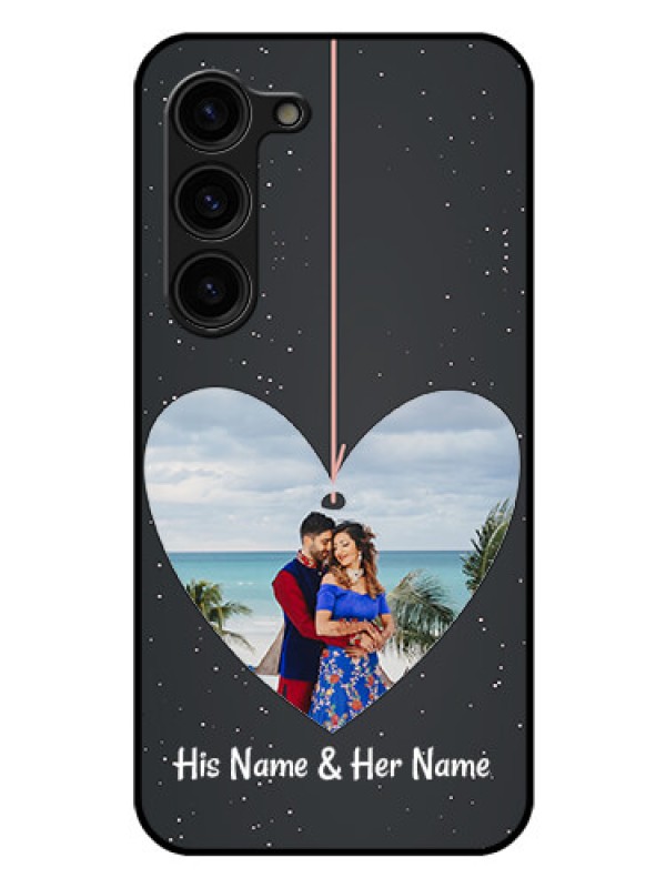 Custom Galaxy S23 Plus 5G Custom Glass Phone Case - Hanging Heart Design