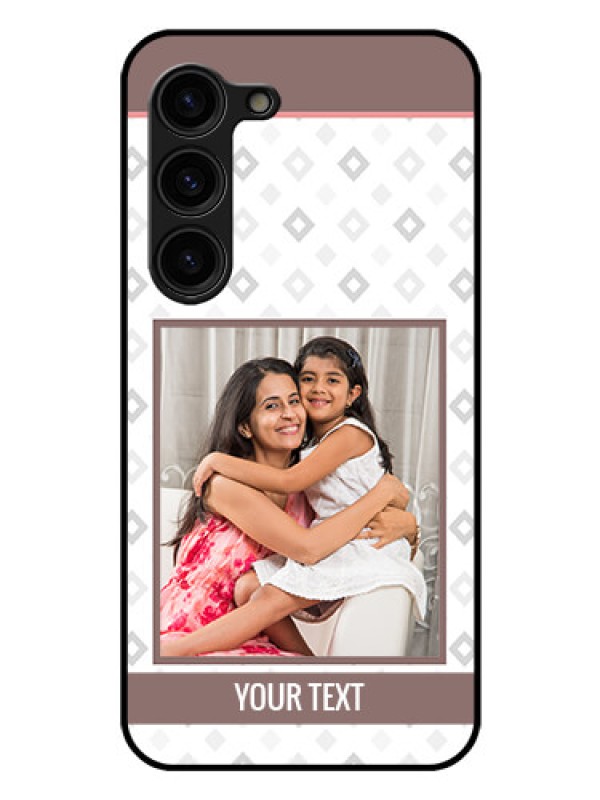 Custom Galaxy S23 Plus 5G Photo Printing on Glass Case - Simple Diamond Design