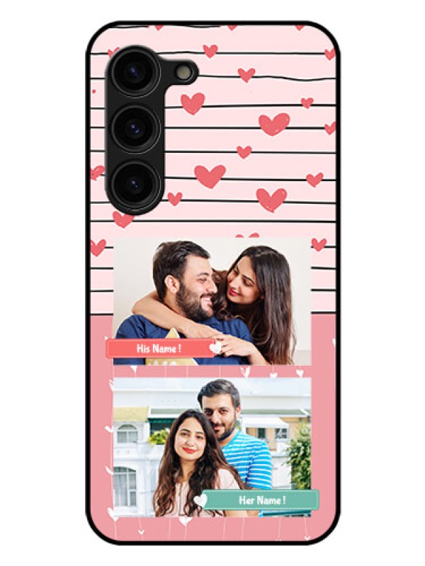 Custom Galaxy S23 Plus 5G Custom Glass Mobile Case - Photo with Heart Design