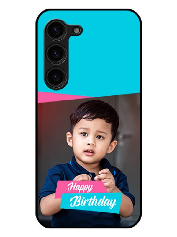Custom Galaxy S23 Plus 5G Personalized Glass Phone Case - Image Holder with 2 Color Design