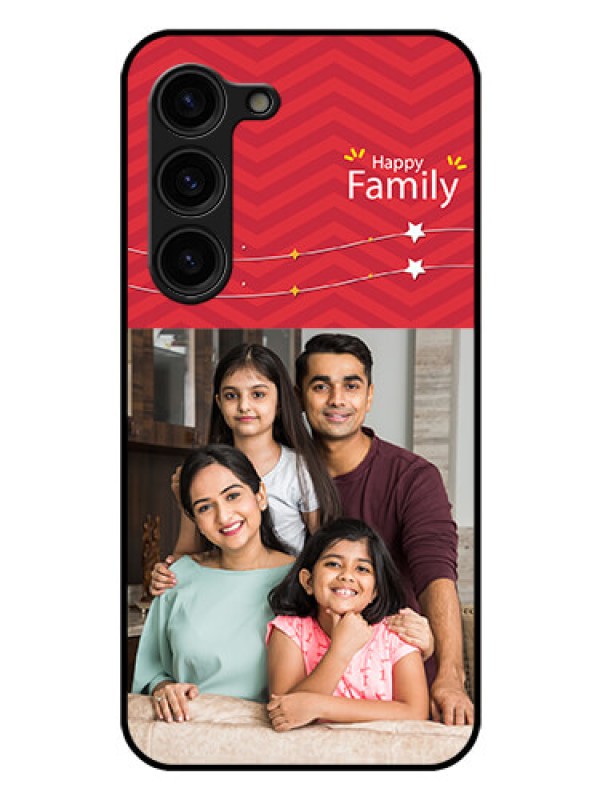Custom Galaxy S23 Plus 5G Personalized Glass Phone Case - Happy Family Design