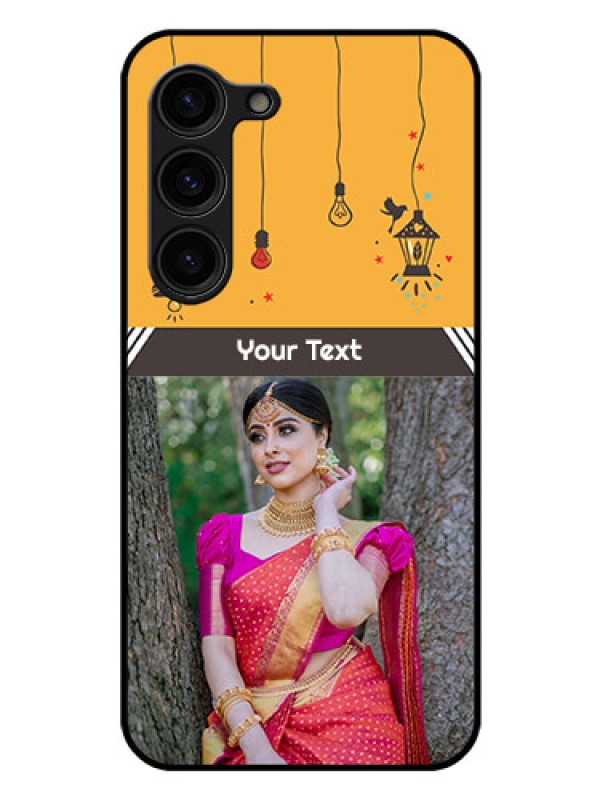 Custom Galaxy S23 Plus 5G Custom Glass Mobile Case - with Family Picture and Icons