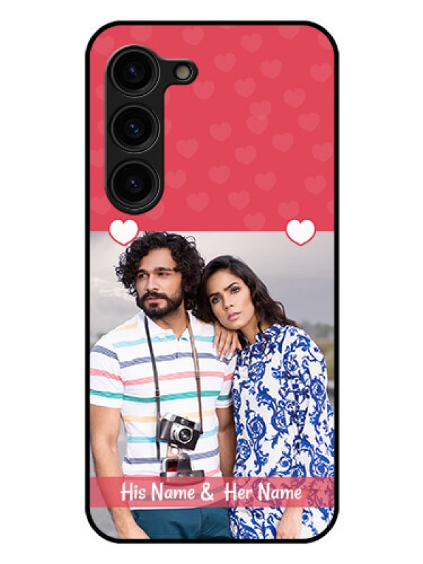 Custom Galaxy S23 Plus 5G Photo Printing on Glass Case - Simple Love Design