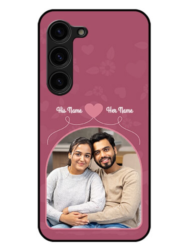 Custom Galaxy S23 Plus 5G Photo Printing on Glass Case - Love Floral Design
