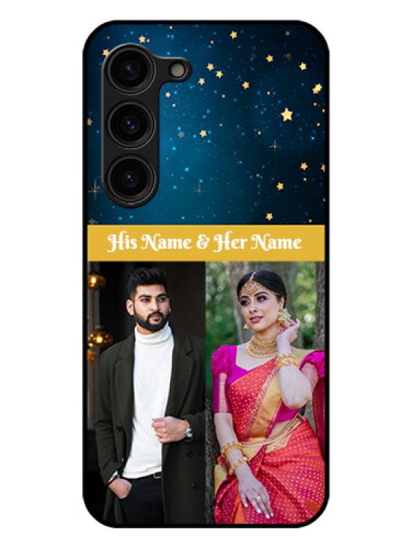 Custom Galaxy S23 Plus 5G Custom Glass Phone Case - Galaxy Stars Backdrop Design