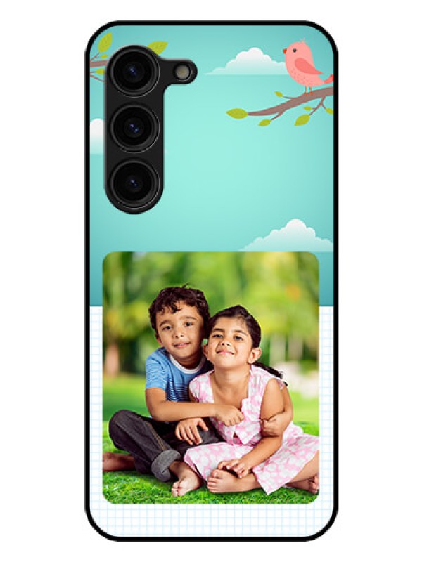 Custom Galaxy S23 Plus 5G Photo Printing on Glass Case - Doodle love Design