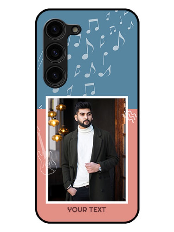 Custom Galaxy S23 Plus 5G Photo Printing on Glass Case - with Color Musical Note Design