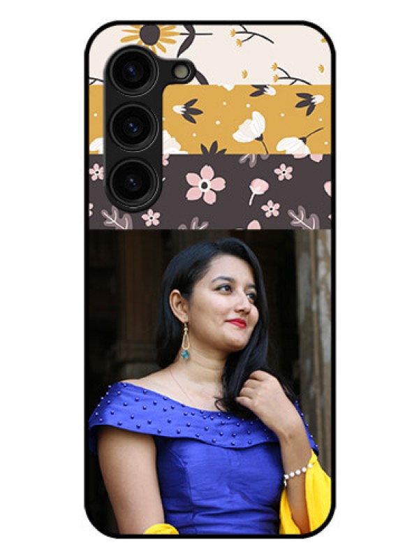 Custom Galaxy S23 Plus 5G Custom Glass Phone Case - Stylish Floral Design