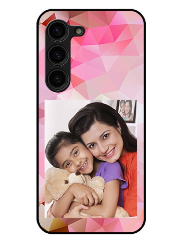 Custom Galaxy S23 Plus 5G Photo Printing on Glass Case - Abstract Triangle Design
