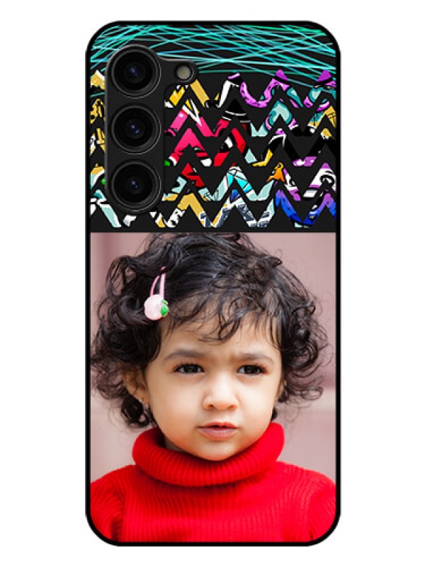 Custom Galaxy S23 Plus 5G Personalized Glass Phone Case - Neon Abstract Design