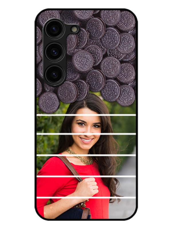Custom Galaxy S23 Plus 5G Custom Glass Phone Case - with Oreo Biscuit Design