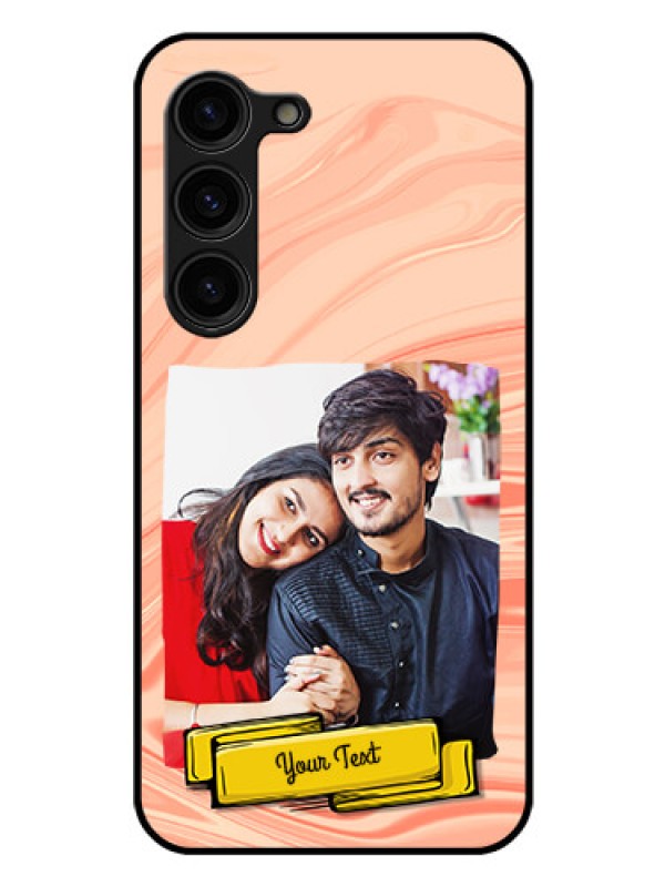 Custom Galaxy S23 Plus 5G Personalized Glass Phone Case - Marble Texture Design
