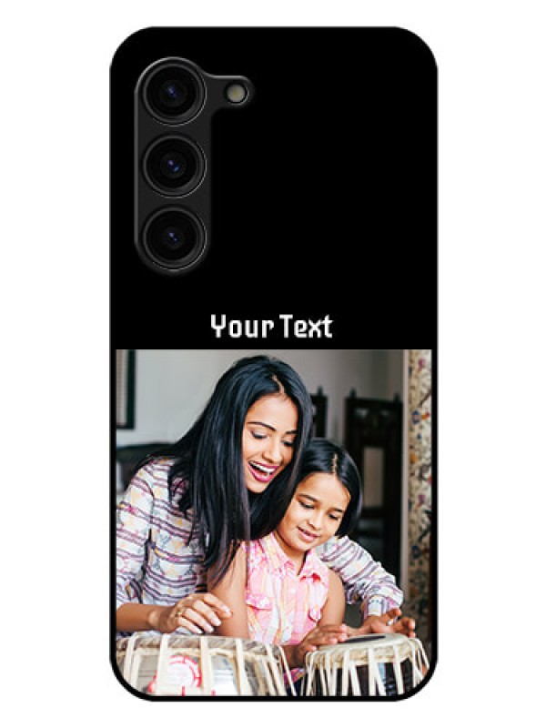 Custom Galaxy S23 Plus 5G Photo with Name on Glass Phone Case