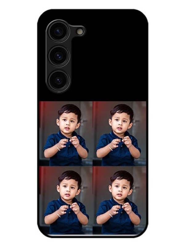 Custom Galaxy S23 Plus 5G 4 Image Holder on Glass Mobile Cover