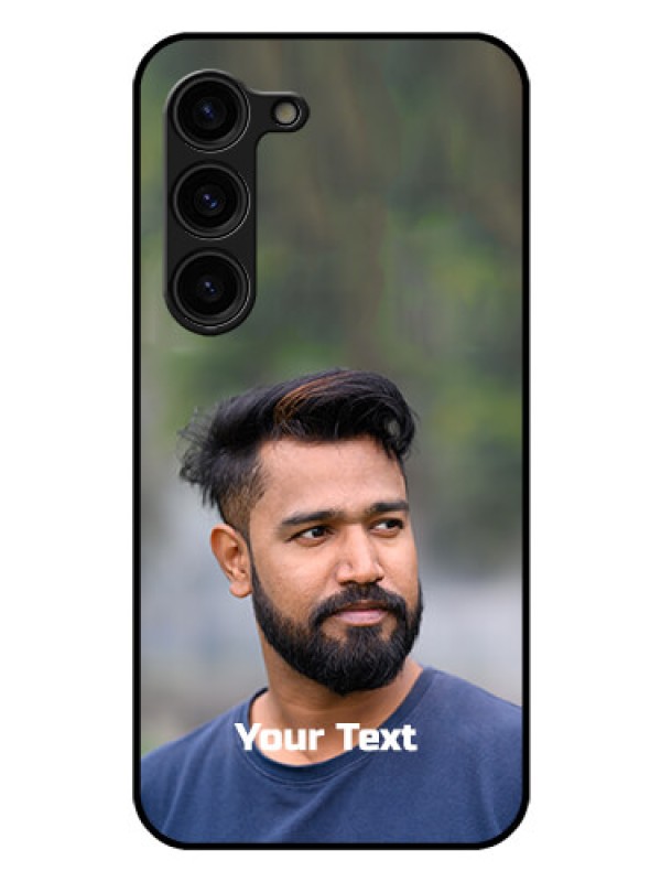 Custom Galaxy S23 Plus 5G Glass Mobile Cover: Photo with Text