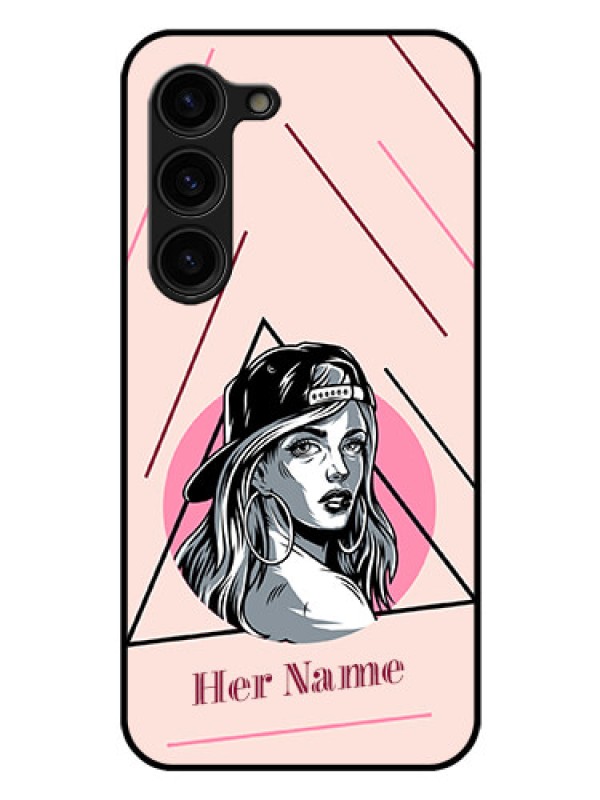 Custom Galaxy S23 Plus 5G Personalized Glass Phone Case - Rockstar Girl Design