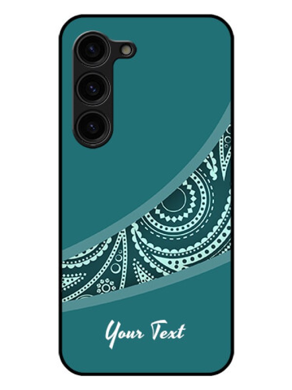Custom Galaxy S23 Plus 5G Photo Printing on Glass Case - semi visible floral Design