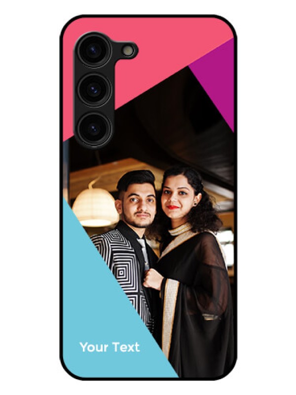 Custom Galaxy S23 Plus 5G Custom Glass Mobile Case - Stacked Triple colour Design