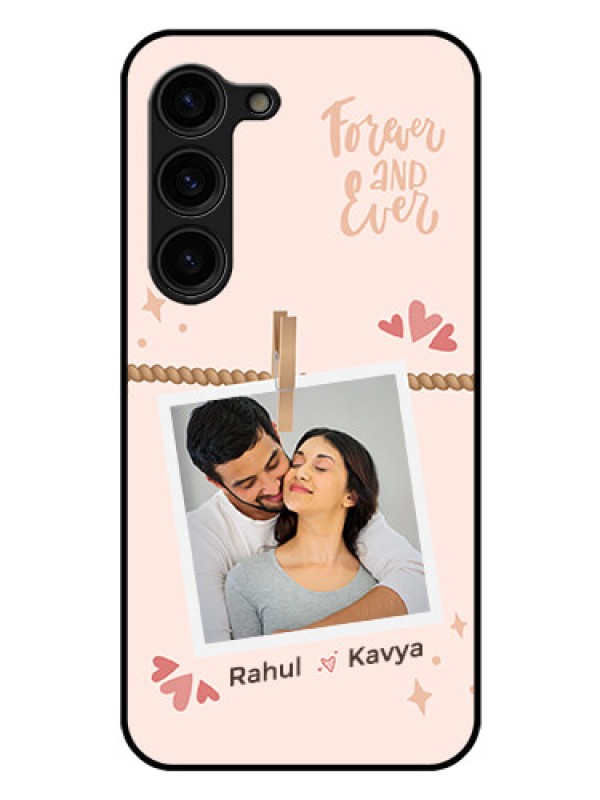 Custom Galaxy S23 Plus 5G Custom Glass Phone Case - Forever and ever love Design