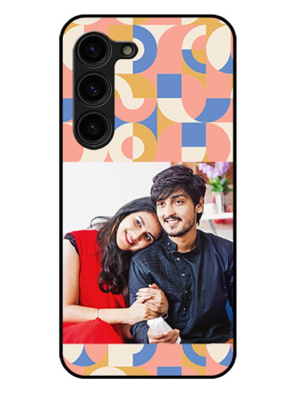 Custom Galaxy S23 Plus 5G Photo Printing on Glass Case - Semi-circle Maze Pattern Design