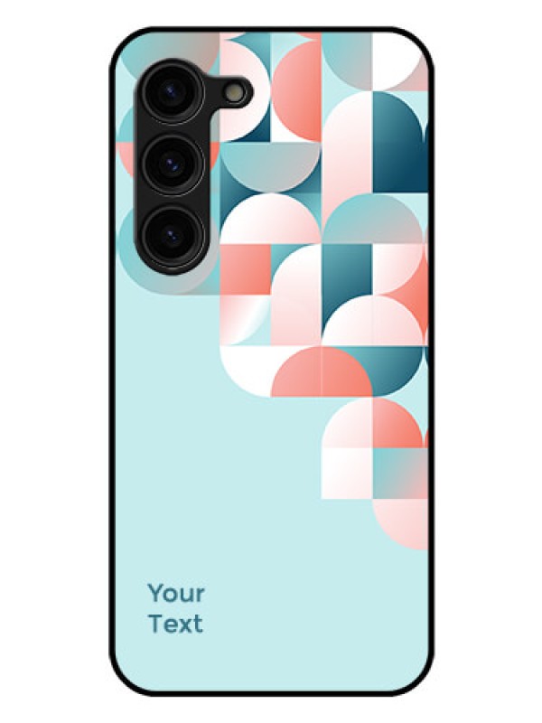 Custom Galaxy S23 Plus 5G Custom Glass Phone Case - Stylish Semi-circle Pattern Design