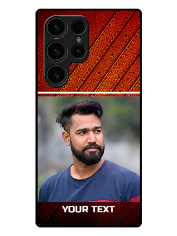 Custom Galaxy S23 Ultra 5G Personalized Glass Phone Case - Leather Phone Case Design