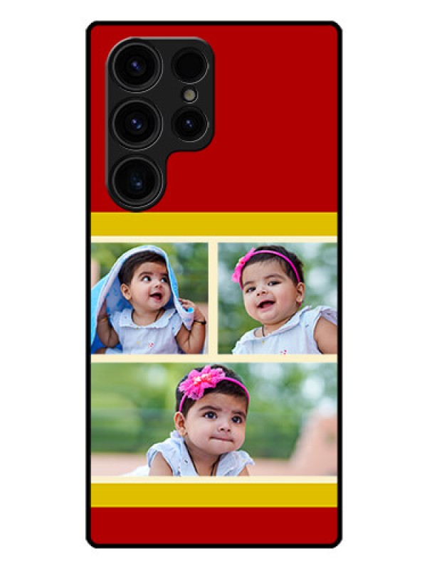 Custom Galaxy S23 Ultra 5G Custom Glass Mobile Case - Multiple Pic Upload Design