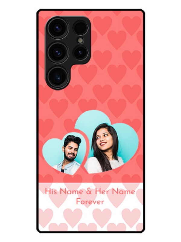 Custom Galaxy S23 Ultra 5G Personalized Glass Phone Case - Couple Pic Upload Design