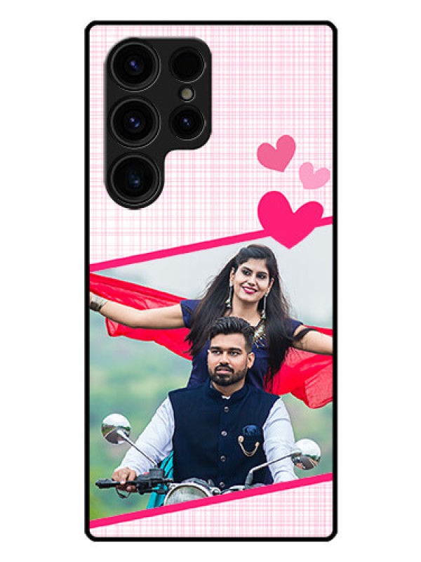Custom Galaxy S23 Ultra 5G Custom Glass Phone Case - Love Shape Heart Design
