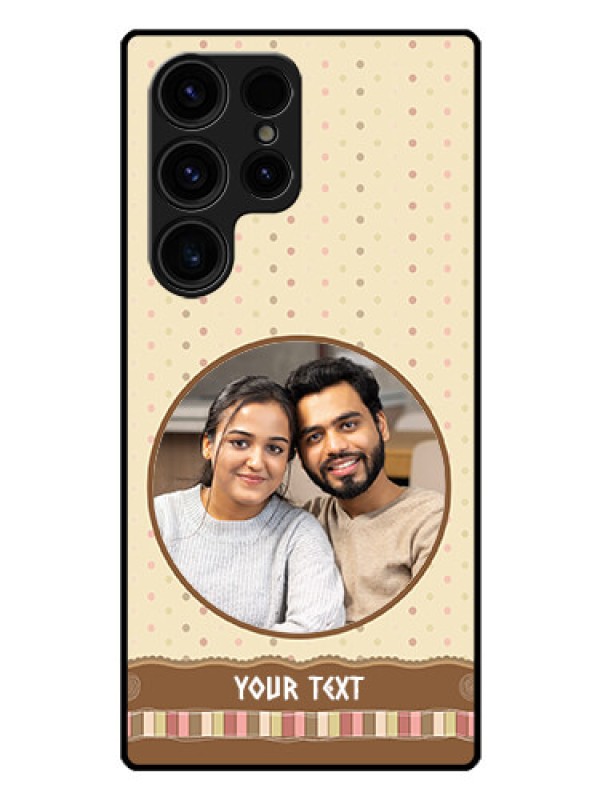 Custom Galaxy S23 Ultra 5G Custom Glass Mobile Case - Brown Dotted Mobile Case Design