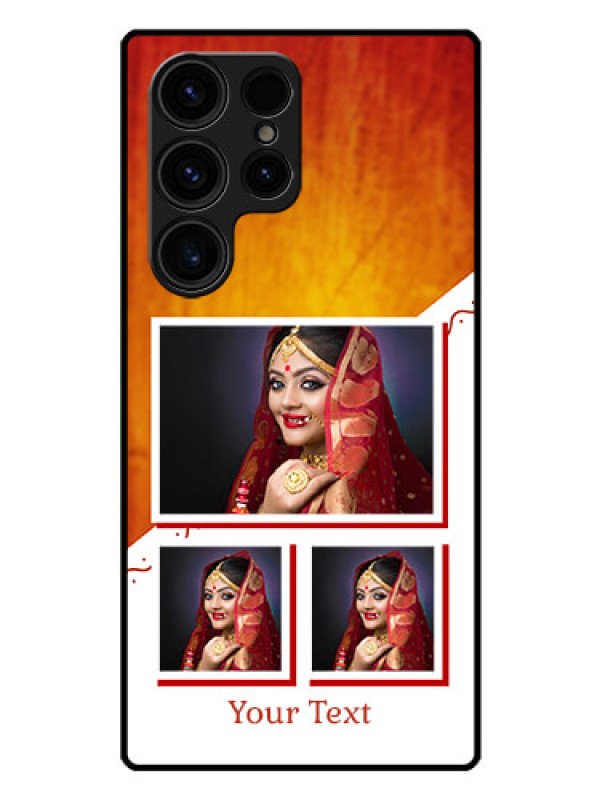 Custom Galaxy S23 Ultra 5G Custom Glass Phone Case - Wedding Memories Design