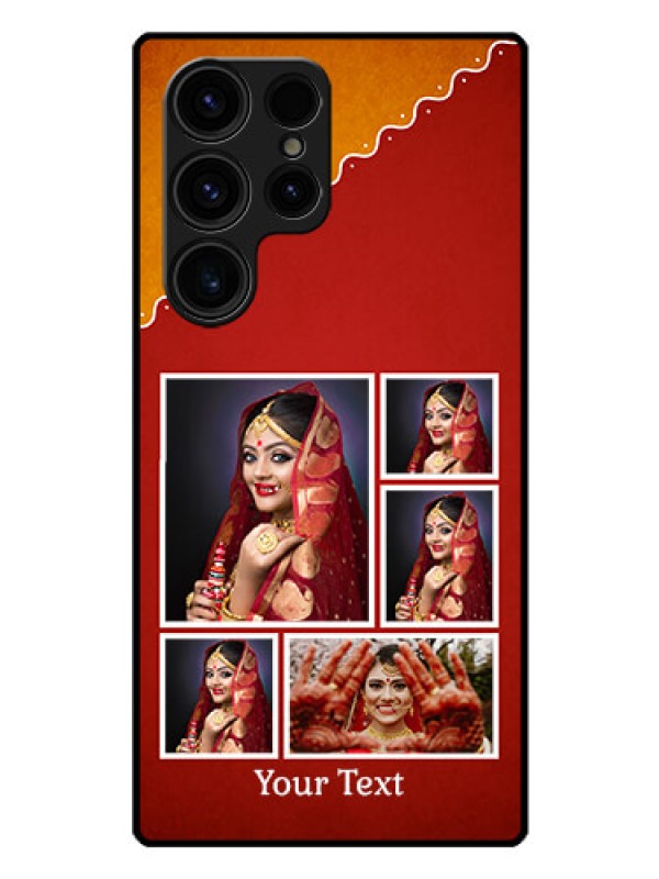 Custom Galaxy S23 Ultra 5G Personalized Glass Phone Case - Wedding Pic Upload Design