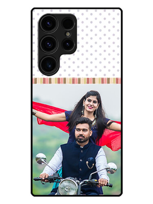 Custom Galaxy S23 Ultra 5G Photo Printing on Glass Case - Cute Family Design