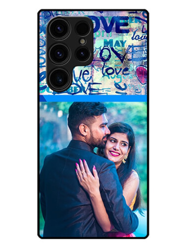 Custom Galaxy S23 Ultra 5G Custom Glass Mobile Case - Colorful Love Design