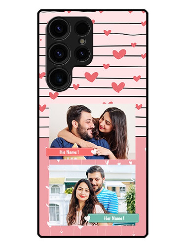 Custom Galaxy S23 Ultra 5G Custom Glass Mobile Case - Photo with Heart Design