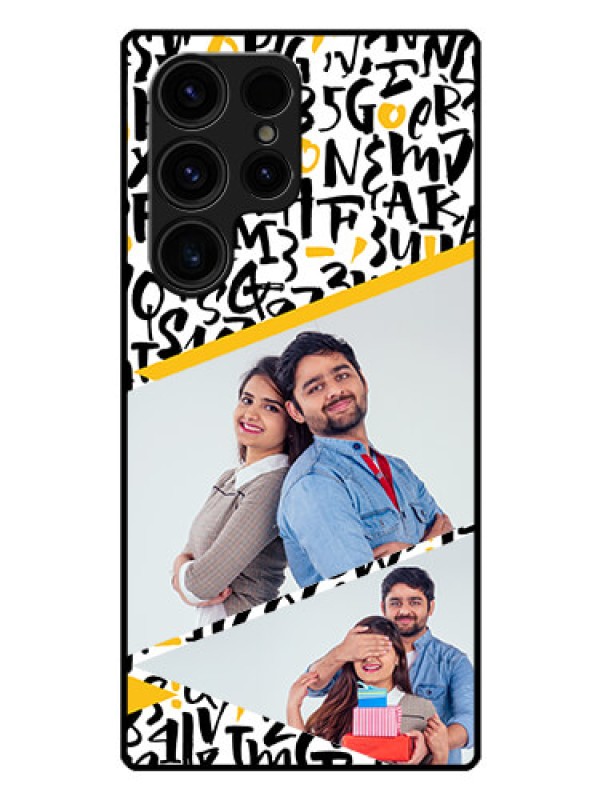 Custom Galaxy S23 Ultra 5G Custom Glass Mobile Case - Letters Pattern Design