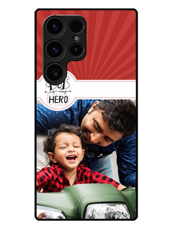 Custom Galaxy S23 Ultra 5G Photo Printing on Glass Case - My Dad Hero Design