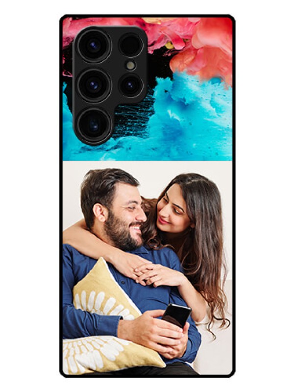 Custom Galaxy S23 Ultra 5G Custom Glass Mobile Case - Quote with Acrylic Painting Design