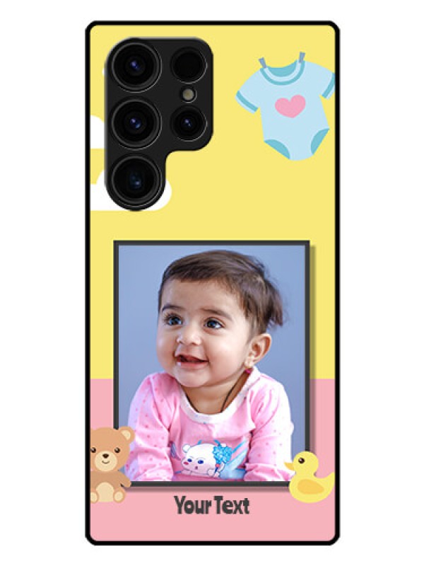 Custom Galaxy S23 Ultra 5G Photo Printing on Glass Case - Kids 2 Color Design