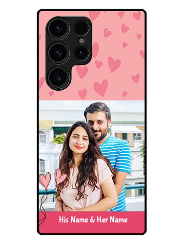 Custom Galaxy S23 Ultra 5G Personalized Glass Phone Case - Love Design Peach Color