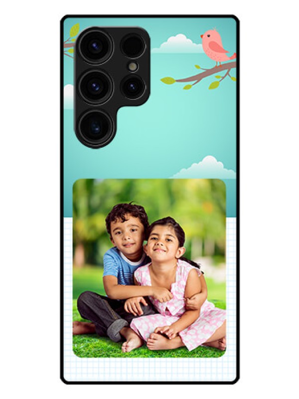 Custom Galaxy S23 Ultra 5G Photo Printing on Glass Case - Doodle love Design