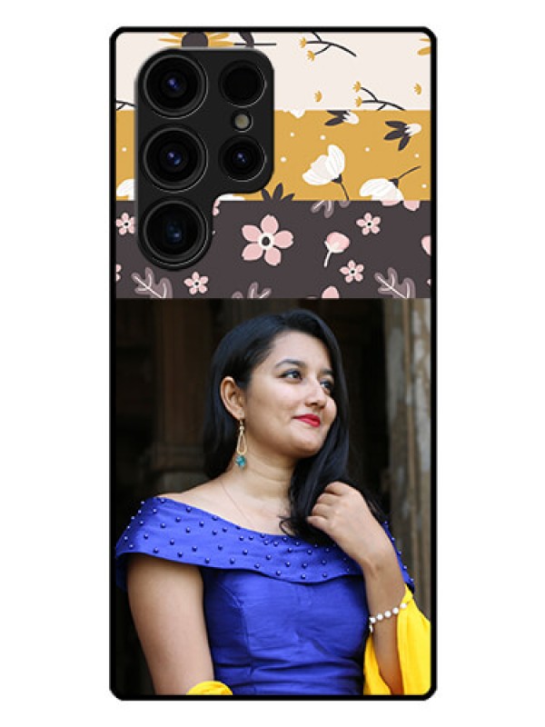 Custom Galaxy S23 Ultra 5G Custom Glass Phone Case - Stylish Floral Design