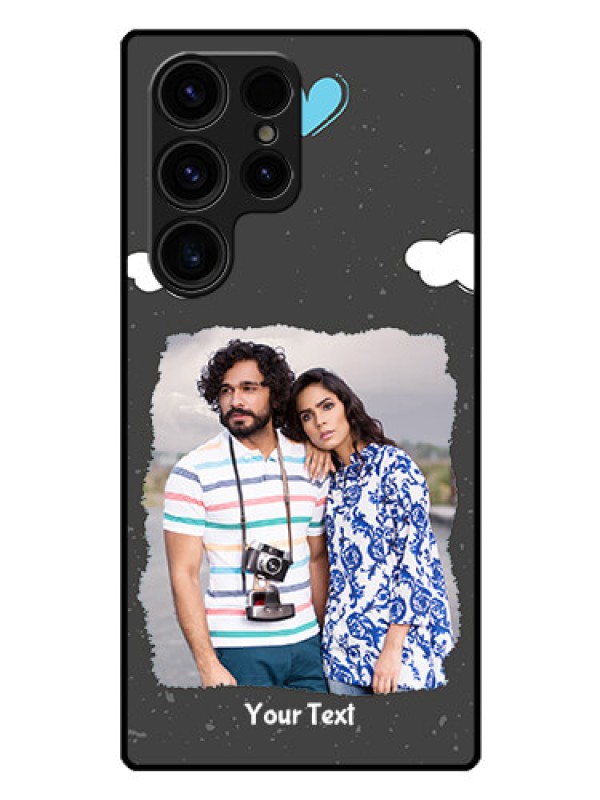 Custom Galaxy S23 Ultra 5G Custom Glass Phone Case - Splashes with love doodles Design