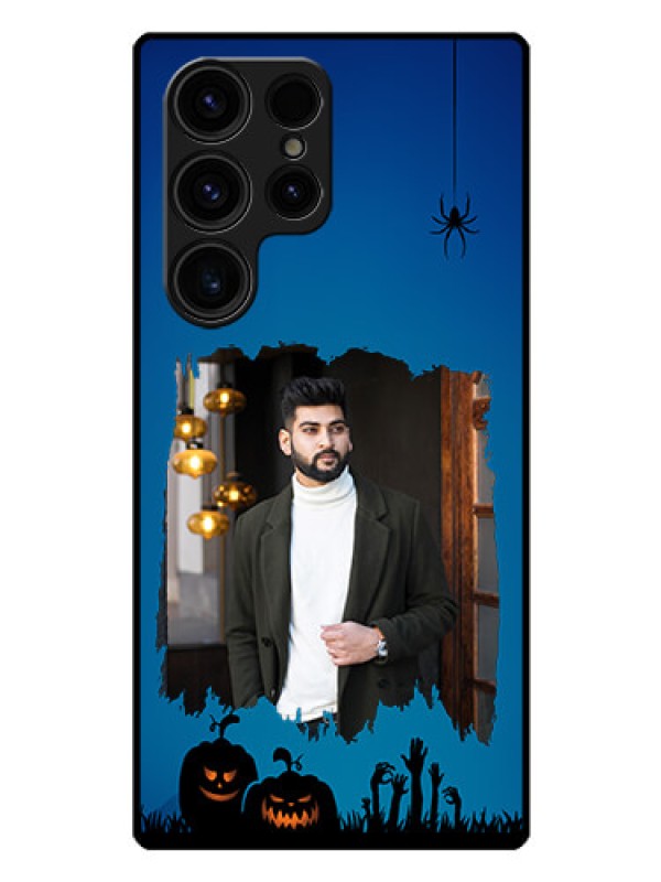 Custom Galaxy S23 Ultra 5G Photo Printing on Glass Case - with pro Halloween design